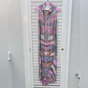 Mara Hoffman Pink and Purple Sleeveless Maxi Dress